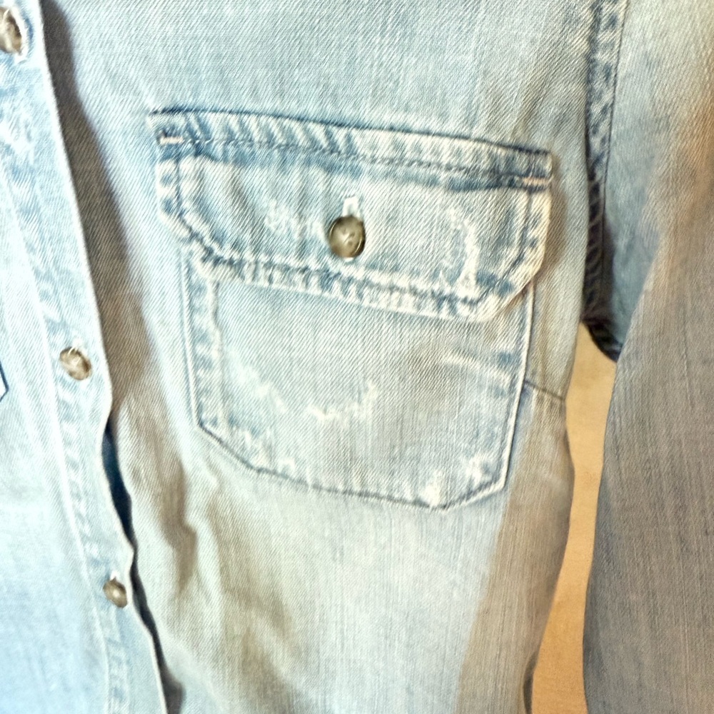 AG Adriano Goldschmied Light Blue Denim Shirt - Picture 7 of 10